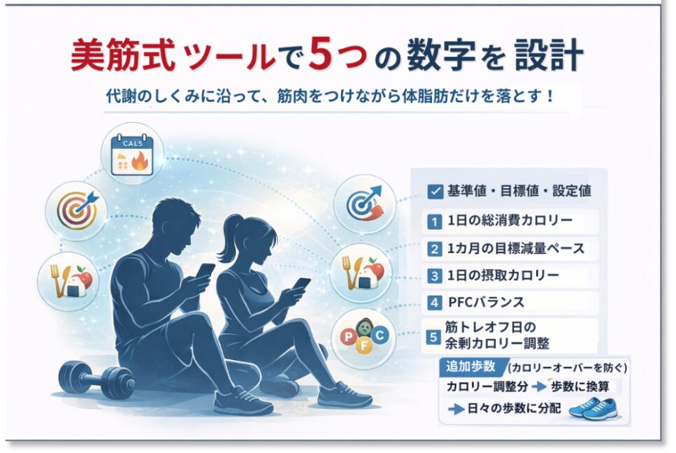 美筋式ダイエットカロリー設計ツール５つの数字