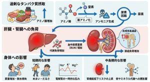 たんぱく質を過剰に摂取すると起こるリスク