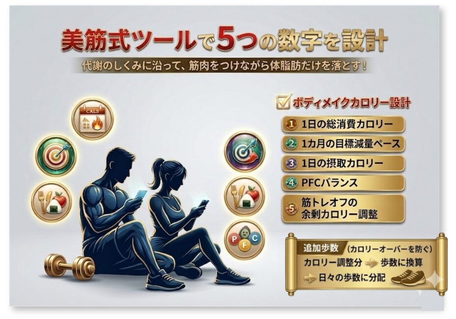 美筋式・ボディメイクカロリー設計ツール5つの数字