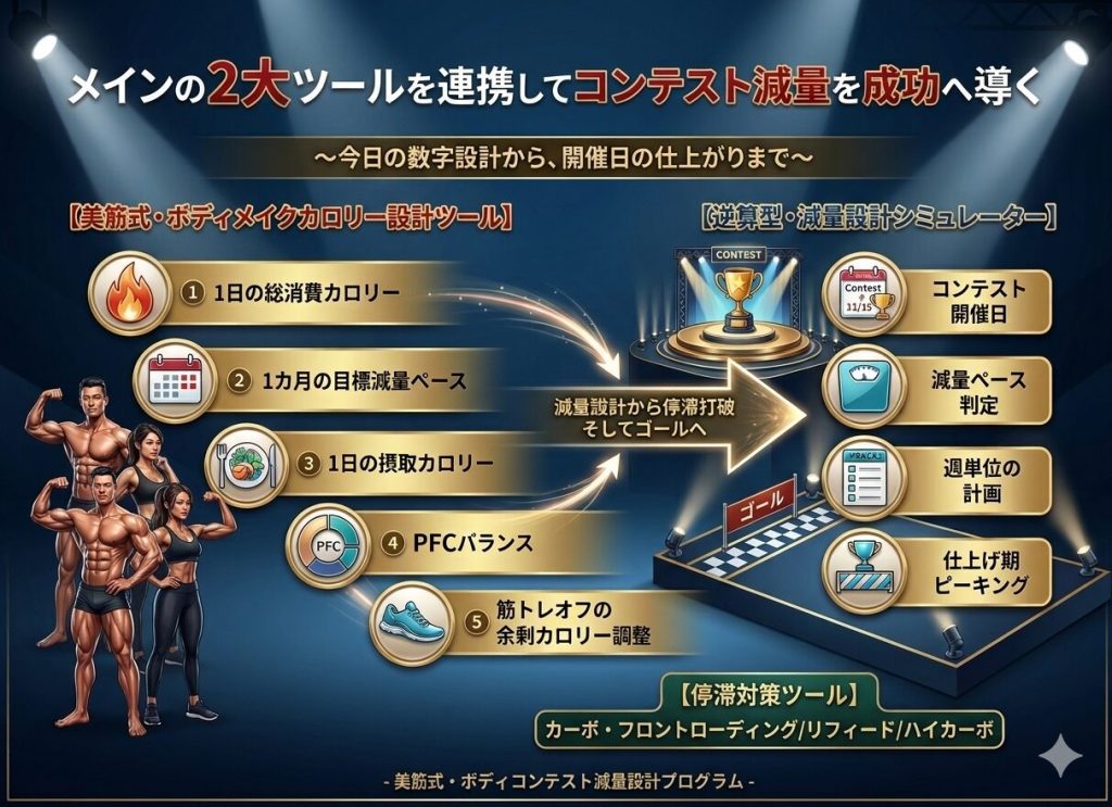 ボディコンテスト減量設計プログラム2大ツール